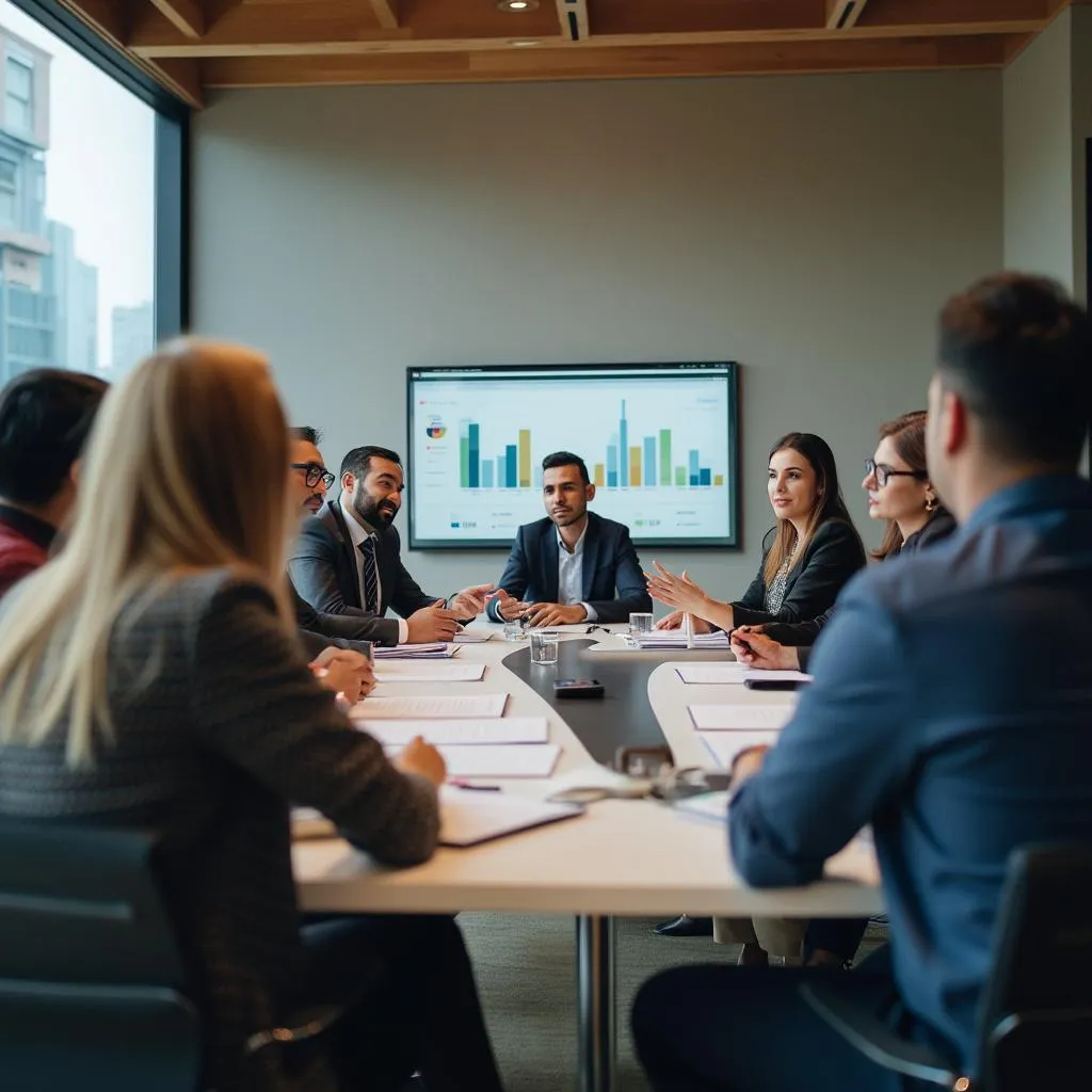 Equipo de profesionales en reunión de negocios